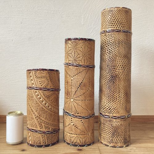 駄bambooのふるさと納税出品中の生成りシリーズの竹灯籠