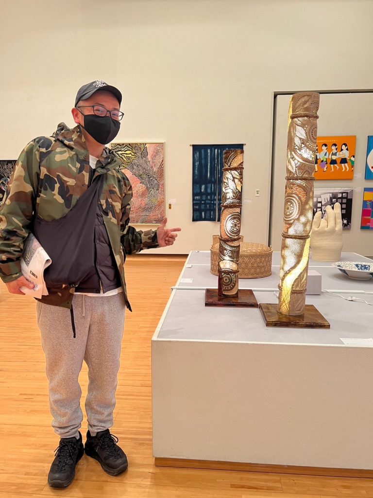 第4回　みやざき総合美術展　竹灯籠の駄bamboo　平木による入選作品「ひので　と　ひのいり」